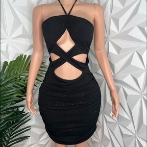Black backless dress